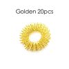 20pcs Spiky Sensory Finger Massage Ring Relax Finger Massager Decompression Multicolor Relieve Stress Spring Massage Rings - Golden 20pcs