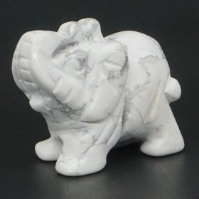 Elephant Statue Natural Gemstone Carved Healing Crystal Amethyst Quartz Animals Figurine Reiki Stones Lucky Decoration Wholesale - White Turquoise - 1
