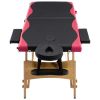 Foldable Massage Table 2 Zones Wood Black and Pink - Black
