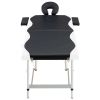 2-Zone Foldable Massage Table Aluminum Black and White - Black