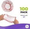 Disposable Nylon Hair Nets 21". Pack of 100 Red Bouffant Hairnets with Elastic Headband; Unisex Hair Covers; Stretchable Hairnets Insulated Hair Mesh