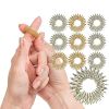 20pcs Spiky Sensory Finger Massage Ring Relax Finger Massager Decompression Multicolor Relieve Stress Spring Massage Rings - Golden 20pcs